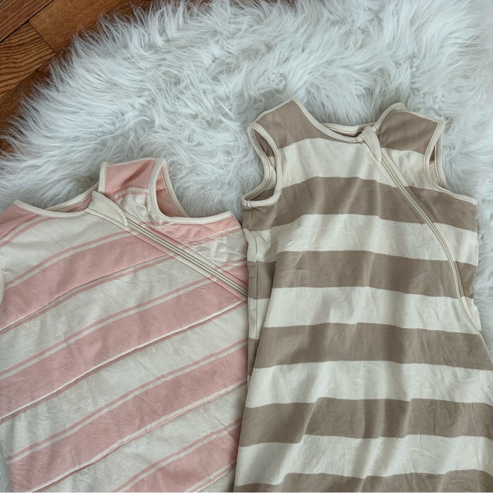 Burt’s Bees Baby Beekeeper Wearable Blankets — 2‑Pack, L + XL, neutral stripes - Picture 2 of 6
